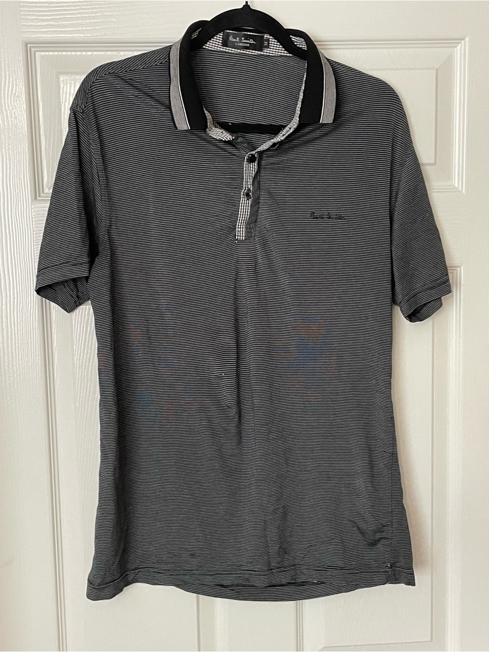 Paul Smith Mens Black Signature Short Sleeve Polo Golf Shirt Medium